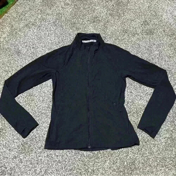 Athleta Criss Cross Hope Jacket Mock Neck Full Zip Black Size S? See Note! - Picture 2 of 10